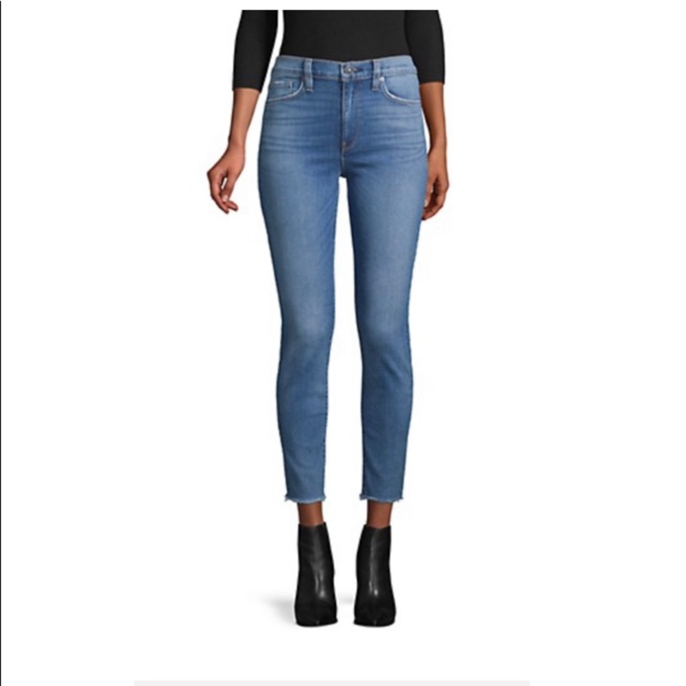 Hudson High-Rise Raw Hem Skinny Jeans: 25 (NWT)
